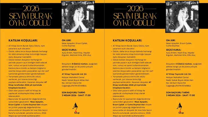 A7 Kitap Sevim Burak Öykü Ödülü 2026