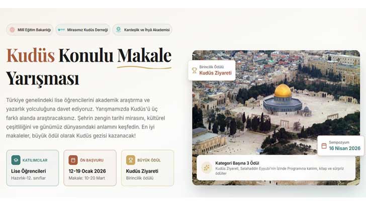 MEB Mirasımız Kudüs Konulu Makale Yarışması 2026
