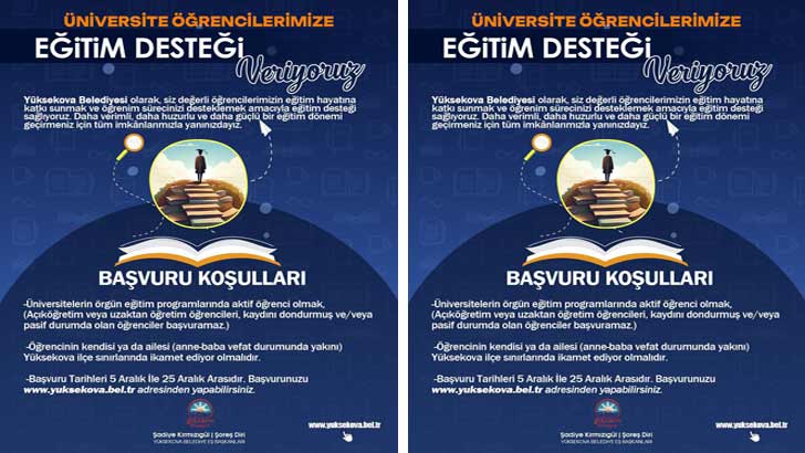 Yüksekova Belediyesi Burs Başvuruları