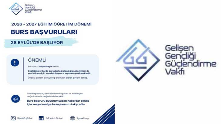 3G Vakfı Burs Başvuruları 2026-2027