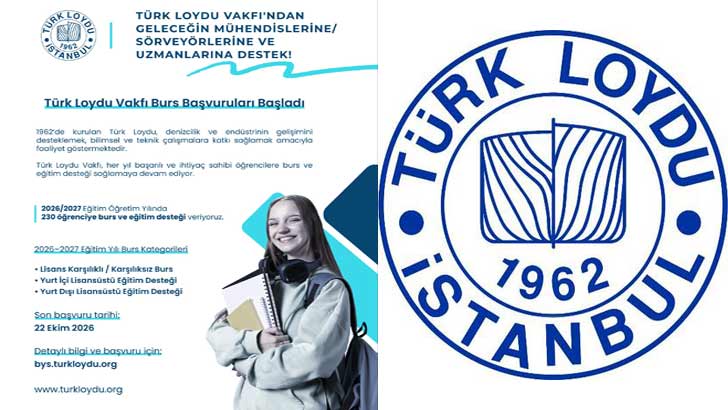 Türk Loydu Vakfı Burs Başvurusu 2026-2027