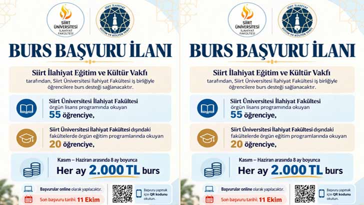 Siirt İlahiyat Eğitim Ve Kültür Vakfı Bursu Başvuruları