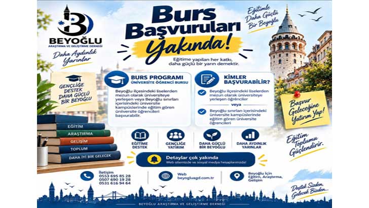 Beyoğlu Araştırma ve Geliştirme Derneği Bursu 2026-2027