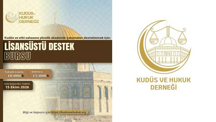 Kudüs ve Hukuk Derneği Bursu 2026-2027