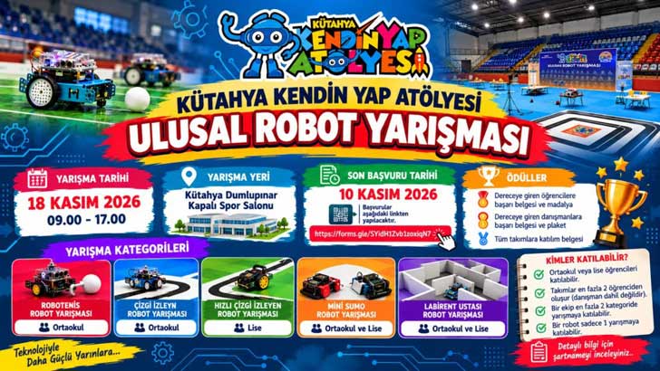 Kütahya Kendin Yap Atölyesi Ulusal Robot Yarışması