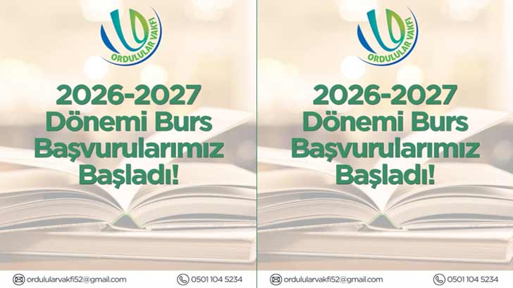 Ordulular Vakfı Bursu 2026-2027